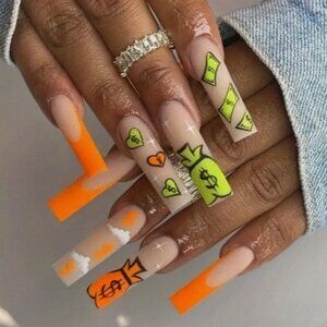 Beautiful press-on or glue-on nails.